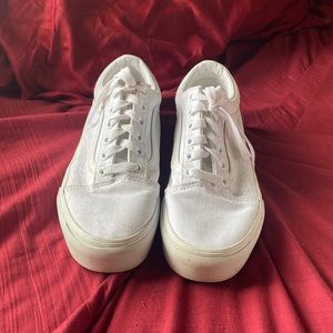 White Platform Vans